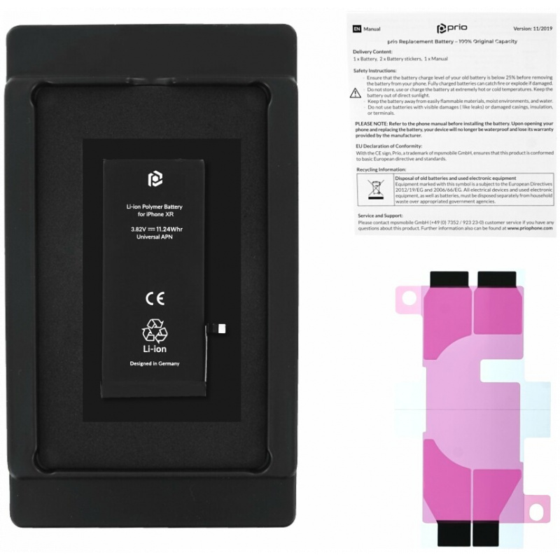 Baterija za Apple iPhone XR, 2942 mAh, vključen trak za pritrditev - Image 5