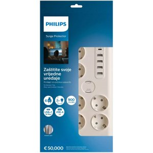 Philips prenapetostna zaščita s 6 vtičnicami + 5x USB