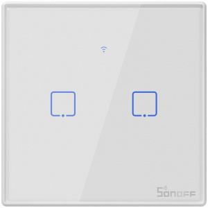 SONOFF pametno stensko stikalo Wi-Fi + RF433 dvojno T2EU2C-TX