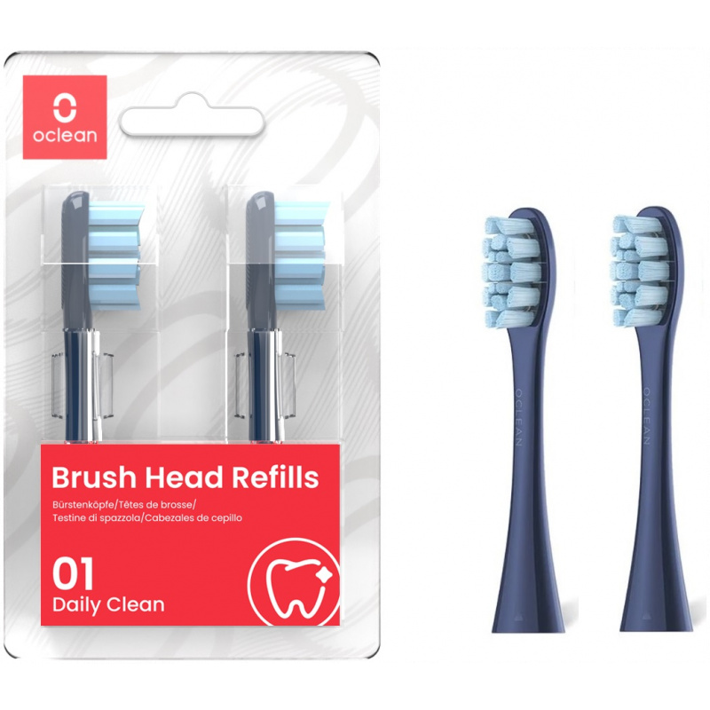 Oclean Standard dva nastavka za električno zobno ščetko modra