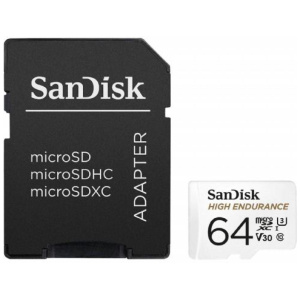 SanDisk High Endurance video microSDHC 64GB + SD Adapter Full HD / 4K video