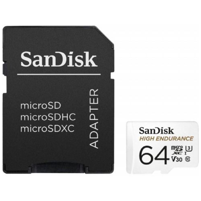 SanDisk High Endurance video microSDHC 64GB + SD Adapter Full HD / 4K video
