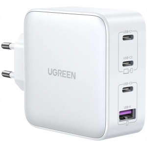 Ugreen USB-A in 3x USB-C 100W GaN hitri polnilec - box Bel