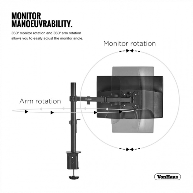 VonHaus enojni namizni nosilec za monitor (13-32'') - Image 4