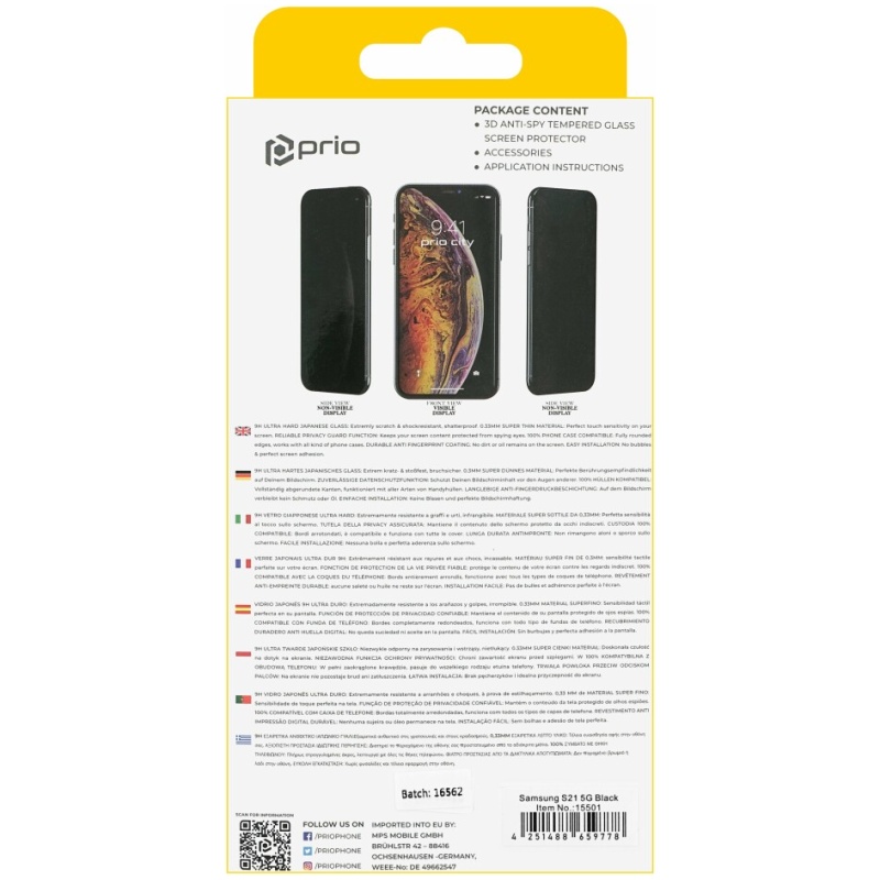Kaljeno zaščitno steklo za Samsung Galaxy S21 Plus 5G, Full Cover 3D, črno - Image 2