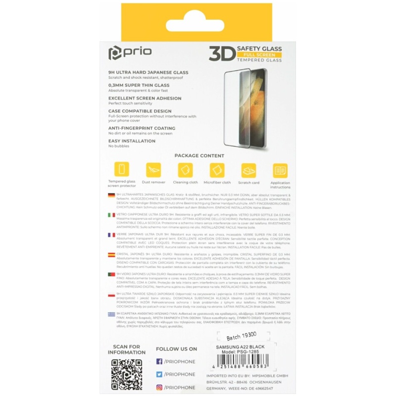 Kaljeno zaščitno steklo za Samsung Galaxy A22 4G, Full Cover 3D - Image 3