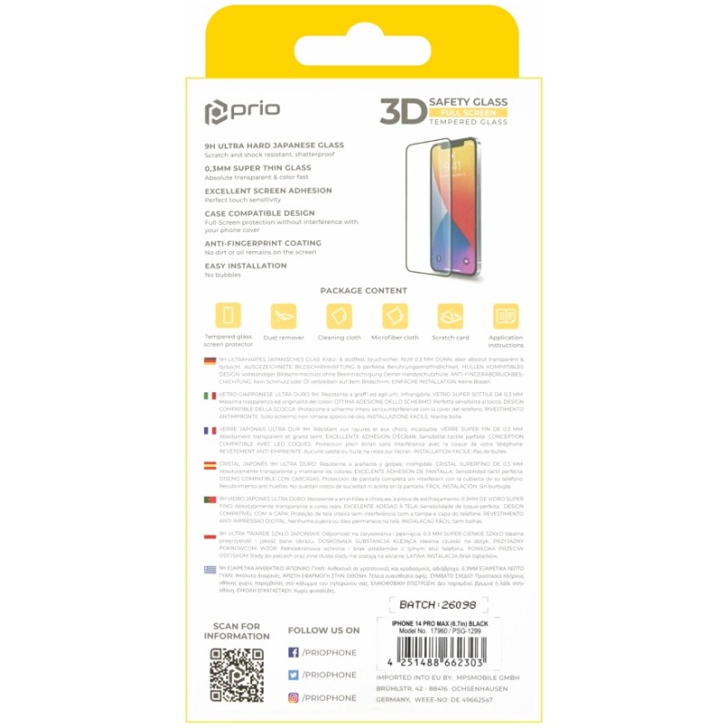 Kaljeno zaščitno steklo za iPhone 14 Pro Max, Full Cover 3D - Image 4