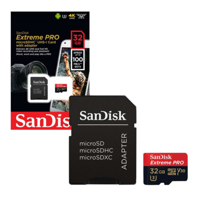 SanDisk 32GB Extreme Pro Micro SDHC A1 Class10 V30 UHS-I U3 spominska kartica
