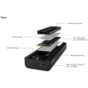 Icybox docking postaja za M.2 SSD-je USB 3.2 s priklopom USB-C ali USB-A