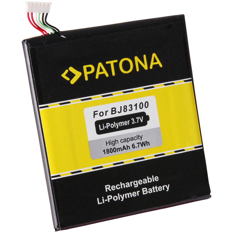 Opis:Nadomestna baterija je izdelana po zasnovi in tehnologiji nemškega proizvajalca Patona, kar zagotavlja odlično kvalitetoNajsodobnejša tehnologija omogoča veliko ciklov polnjenja in praznjenjaLi-Ion celice so prijazne okolju, obenem pa zagotavljajo delovanje brez spominskega učinkaTermično stikalo ščiti baterijske celice pred pregrevanjem, prenapolnitvijo in kratkim stikomVisoka kapaciteta baterije, podaljšan čas delovanja pri mirovanju naprave, zelo počasno samopraznjenje100% kompatibilnost z originalno baterijoBaterijo polnimo z originalnim ali nadomestnim polnilcemCertifikati CE in ROHSOriginalne oznake:BJ83100BJ 8310035H00187-00M35 H 00187 00MPrimerno za:HTCOne X, One XL, Edge, Evita, Supreme, S720e, S 720 eLastnosti:Proizvajalec: PatonaVrsta: Li-IonNapetost: 3,7 VKapaciteta: 1.800 mAh (6,7 Wh)