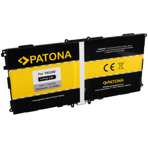 Opis:Nadomestna baterija je izdelana po zasnovi in tehnologiji nemškega proizvajalca Patona, kar zagotavlja odlično kvalitetoNajsodobnejša tehnologija omogoča veliko ciklov polnjenja in praznjenjaLi-Polymer celice so prijazne okolju, obenem pa zagotavljajo delovanje brez spominskega učinkaTermično stikalo ščiti baterijske celice pred pregrevanjem, prenapolnitvijo in kratkim stikomVisoka kapaciteta baterije, podaljšan čas delovanja pri mirovanju naprave, zelo počasno samopraznjenje100% kompatibilnost z originalno baterijoBaterijo polnimo z originalnim ali nadomestnim polnilcemCertifikati CE in ROHSOriginalne oznake:AA1DA04WS/7-BAA1DA2WS/7-BAAAD828oS/T-BT8220EPrimerno za:Samsung:Galaxy Note 10.1 (2014 Edition), SM-P600, SM-P601, SM-P602, SM-P605, SM-T520, SM-T525, SM-T527P0, Galaxy Tab PRO 10.1 TD-LTE, SM-T525, Galaxy Tab PRO 10.1  LTE-A 32GBLastnosti:Proizvajalec: PatonaVrsta: Li-PolymerNapetost: 3,8 VKapaciteta: 8.220 mAh (31,24 Wh)