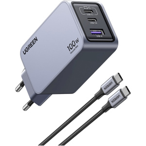 Ugreen Nexode Pro 100W 3-Portni GaN USB polnilec s priloženim 1