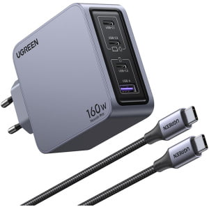 Ugreen Nexode Pro 160W 4-Portni GaN USB polnilec s priloženim 1