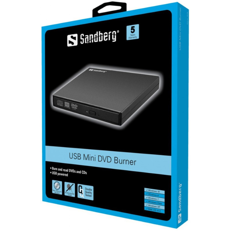 Sandberg USB Mini DVD slim zunanji zapisovalnik - Image 2