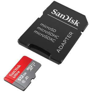 SanDisk Ultra microSDXC 512GB + SD Adapter 150MB/s  A1 Class 10 UHS-I