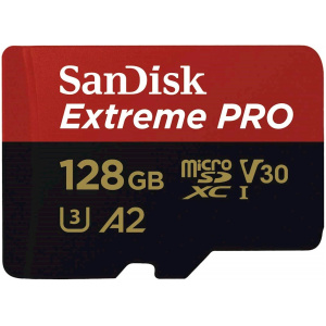 SanDisk Extreme PRO microSDXC 128GB + SD Adapter do 200MB/s & 90MB/sA2 C10 V30 UHS-I U3