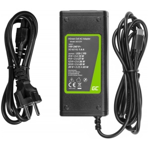 Opis:Kakovosten univerzalni polnilec za vse prenosnike, ki za polnjenje uporabljajo priključek USB-C. Polnilec ima zaščito pred prepolnjenjem, nadtokovno zaščito, temperaturno zaščito in certifikate CE in RoHS.Vsebina kompleta:1 x napajalnik za prenosnik1 x napajalni kabel (EU)Originalne oznake:4X20M26281GX20P92530ADLX65YLC2AADLX65YCC3AADLX65YDC3AADLX65YDC2AADLX65YLC3AADLX65YDC3DADLX65YCC3DADLX65YLC3DADLX65YAC3AADLX65YCC2AADLX65YAC2AADLX45YDC2AADLX45UDCU2AADLX45YCC2AADLX45YCC3AADLX45YCC3DADLX45YLC3DADLX45YDC3DGX20M33579GX20P92530GX20P92524GX20U904884X20E751314X20M262524X20M262684GX20N208764X20E751324X20E751354X20V078814X20E75137SA10M1394700HM66401FR02501FR03101FR02401FR0275A10K34723AD045G45A10K34713SA10M1394500HM63300HM64200HM651ADLX65YDC2APrimerno za:Lenovo:IdeaPad Yoga 720, IdeaPad Yoga 720s, IdeaPad Yoga 730, IdeaPad Yoga 730s, IdeaPad Yoga S730 (samo 13" model!)Yoga 370, Yoga 380, Yoga C630, Yoga 910, Yoga 920, Yoga C930, Yoga C740, Yoga C940, Yoga S940, Yoga 720-13IKB, Yoga 720S-13IKB, Yoga 730-13IKB, Yoga 910-13IKB, Yoga 920-13IKB, Yoga C930-13IKB, Yoga S730-13IWL, Yoga C740-14IML, Yoga C740-15IML, Yoga C940-14IIL, Yoga S940-14IWL, Yoga S940-14IIL, Yoga C630-13Q50Chromebook 100e, Chromebook 300e, Chromebook 500e, Chromebook c330, Chromebook c340, Chromebook s330, Chromebook s340, Chromebook c630ThinkPad T470, ThinkPad T470s, ThinkPad T480, ThinkPad T480s, ThinkPad T570, ThinkPad T580, ThinkPad T580s, ThinkPad T490, ThinkPad T590, ThinkPad T495, ThinkPad E480, ThinkPad E580, ThinkPad E485, ThinkPad E585, ThinkPad E490, ThinkPad E590, ThinkPad L480, ThinkPad L580, ThinkPad A275, ThinkPad A285, ThinkPad A475, ThinkPad A485, ThinkPad X270, ThinkPad X280, ThinkPad X380, ThinkPad X390, ThinkPad X395ThinkPad X1 Carbon (5th, 6th, 7th generation)X1 Yoga (2nd, 3rd, 4th generation)X1 Tablet (2nd, 3rd generation)Flex 11 ChromebookThinkPad 13 (1st 2nd generation)Tablet 10ThinkPad X1 Tablet (2nd generation)ThinkBook 13s, ThinkBook 13x, ThinkBook 14, ThinkBook 14s, ThinkBook 15, ThinkBook 16 Plus G2, ThinkBook 16 Plus G3, ThinkBook 16 Plus G4, ThinkBook 16 Plus G4+Acer:Chromebook 15 CB515-1HT, Chromebook R, Chromebook R 13 CB5-312T, Chromebook Spin, Chromebook Spin 11 CP311-1H, Chromebook Spin 11 CP311-1HN, Chromebook Spin 15 CP315-1H, Chromebook Tab, Nitro 5, Nitro 5 Spin NP515-51, Spin 7, Spin 7 SP714-51, Swift 7, Swift 7 SF713-51, Swift 7 SF714-51TApple:MacBook 12, MacBook Air, MacBook ProAsus:PRO B9440, PRO B9440U, PRO B9440UAChromebook FlipQ325, Q325U, Q325UATransformer 3, Transformer BookZenBook 13, ZenBook 14, Zenbook 14, ZenBook 3, ZenBook Duo, ZenBook Flip, ZenBook S, ZenBook UX393, ZenBook UX393E, ZenBook UX393EA, ZenBook UX393J, ZenBook UX393JADell:Chromebook 11,  Chromebook 13Inspiron 13,  Inspiron 15,  Inspiron 17Latitude 3301,  Latitude 3390,  Latitude 3410,  Latitude 3480,  Latitude 3488,  Latitude 3490,  Latitude 3510,  Latitude 3590,  Latitude 5285,  Latitude 5289,  Latitude 5290,  Latitude 5310,  Latitude 5410,  Latitude 5510,  Latitude 7200,  Latitude 7210,  Latitude 7285,  Latitude 7300,  Latitude 7310,  Latitude 7370,  Latitude 7380,  Latitude 7389,  Latitude 7400,  Latitude 7410,  Latitude 9410,  Latitude 9510Precision 3550Venue 10Vostro 14,  Vostro 15,  Vostro 5468,  Vostro 5568XPS 13,  XPS 15Google:PixelBookHP:Chromebook 11, Chromebook 11MK, ChromeBook 14, Chromebook 14, Chromebook 14A, Chromebook 14AT, Chromebook 15, Chromebook 15T, Chromebook x2, Chromebook x360Elite Dragonfly, Elite x2, Elite X2, EliteBook 1040, EliteBook 735, EliteBook 745, EliteBook 755, EliteBook 830, EliteBook 835, EliteBook 840, EliteBook 845, EliteBook 850, EliteBook 855, EliteBook Folio, EliteBook x360, EliteBook X360Envy 13, Envy 13T, Envy 17, Envy 17M, Envy 17T, Envy x2, Envy X360, Envy x360Pavilion x2Pro x2ProBook 430, ProBook 440, ProBook 445, ProBook 445R, ProBook 450, ProBook 455, ProBook 455R, ProBook 470, ProBook 630, ProBook 635, ProBook 640, ProBook 650, ProBook x360Spectre 13, Spectre Folio, Spectre Pro, Spectre x2, Spectre x360, Spectre x2 10, Spectre x2 10T, Spectre x2 210 G2ZBook 14u, ZBook 14U, ZBook 15U, ZBook FireflyHuawei:MateBook 14, MateBook D14, MateBook D15, MateBook XSamsung:7 Spin NP730QAA, 7 Spin NP740U5M, 9 NP900X3T, 9 Pen NP930QAA, 9 Pro NP940X3M, 9 Pro NP940X3N, 9 Pro NP940X5M, 9 Pro NP940X5N Toshiba:Portege X20, Portege X20W, Portege X20W-D, Portege X20W-E, Portege X30, Portege X30-D, Portege X30-ETecra X40, Tecra X40-D, Tecra X40-EXiaomi:Mi Notebook Air, Mi Notebook ProLastnosti:Proizvajalec: Green CellMoč: 65 WBarva: črnaVhodna napetost: 100-240 VIzhodna napetost: 20 V (3,25 A), 15 V (3 A), 12 V (3 A), 9 V (3 A), 5 V (3 A)Tok: 3,25 APriključek: USB-C