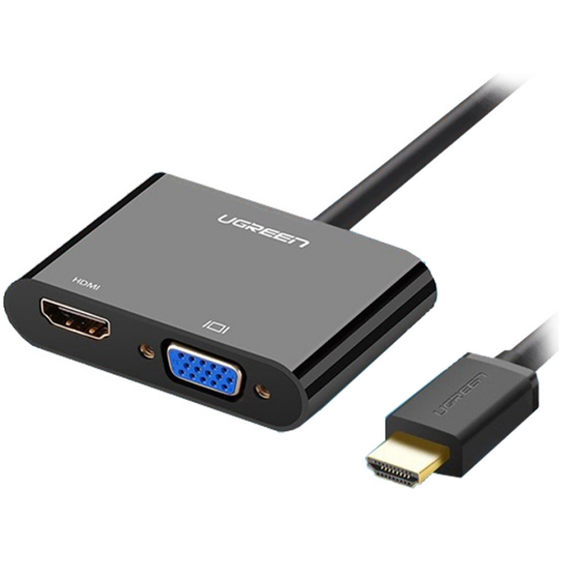 Ugreen HDMI na VGA+HDMI adapter črn - box