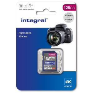 Integral 128GB High Speed SDHC/XC V30 UHS-I U3