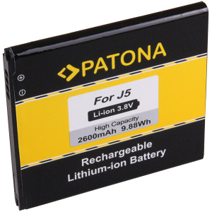 Opis:Nadomestna baterija je izdelana po zasnovi in tehnologiji nemškega proizvajalca Patona, kar zagotavlja odlično kvalitetoNajsodobnejša tehnologija omogoča veliko ciklov polnjenja in praznjenjaLi-Ion celice so prijazne okolju, obenem pa zagotavljajo delovanje brez spominskega učinkaTermično stikalo ščiti baterijske celice pred pregrevanjem, prenapolnitvijo in kratkim stikomVisoka kapaciteta baterije, podaljšan čas delovanja pri mirovanju naprave, zelo počasno samopraznjenje100% kompatibilnost z originalno baterijoBaterijo polnimo z originalnim ali nadomestnim polnilcemCertifikati CE in ROHSOriginalne oznake:EBBG530BBCEBBG530BBEEB-BG530BBCEB-BG530BBEEB-BG530CBEEB-BG530BG530CBUEB-BG530BBUEB-BG530CBBEB-BG530CBZGH43-04372APrimerno za:Samsung:Galaxy J3 SM-J320, Galaxy J5 SM-J500, Galaxy J5 LTE, Galaxy J5 DuoS, Galaxy J5 2015, Galaxy Grand Prime, Grand Prime LTE, Grand Prime DuoS, Grand Prime VE, Galaxy J5, SMG530F, SM-G530F, SMG530H, SM-G530H, SMG531F, SM-G531F, SMG531H, SM-G531H, SMJ500F, SM-J500F, SMJ500FN, SM-J500FNLastnosti:Proizvajalec: PatonaVrsta: Li-IonNapetost: 3,8 VKapaciteta: 2.600 mAh (9,88 Wh)