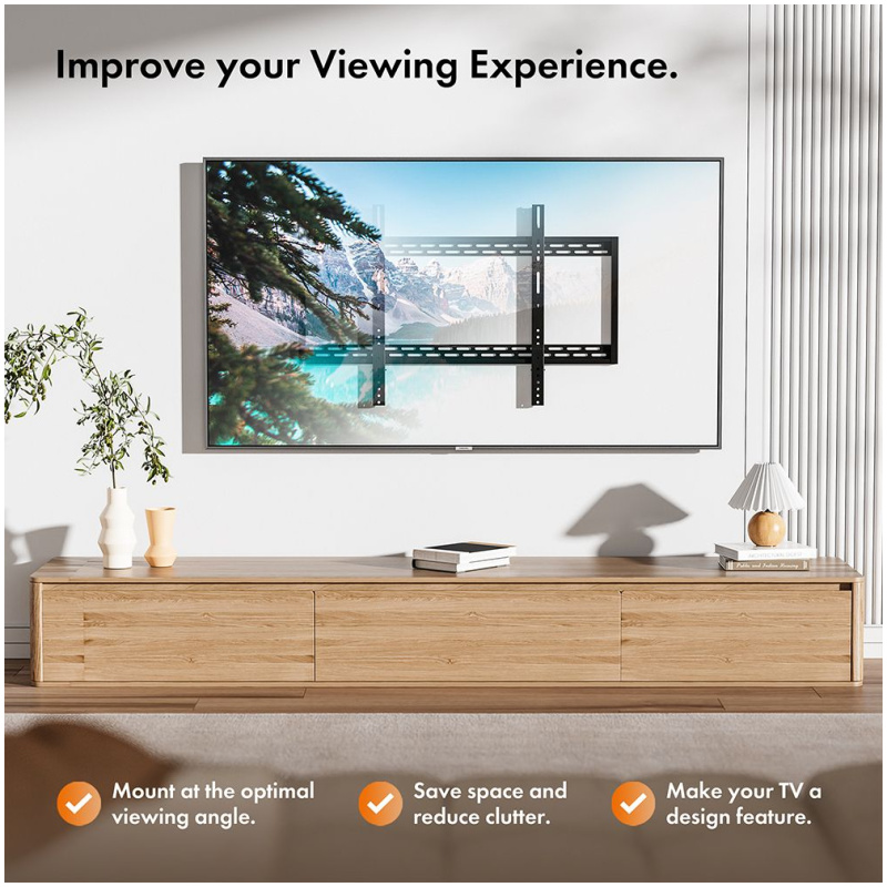 VonHaus 60-100'' fiksen TV stenski nosilec do 100kg - Image 2