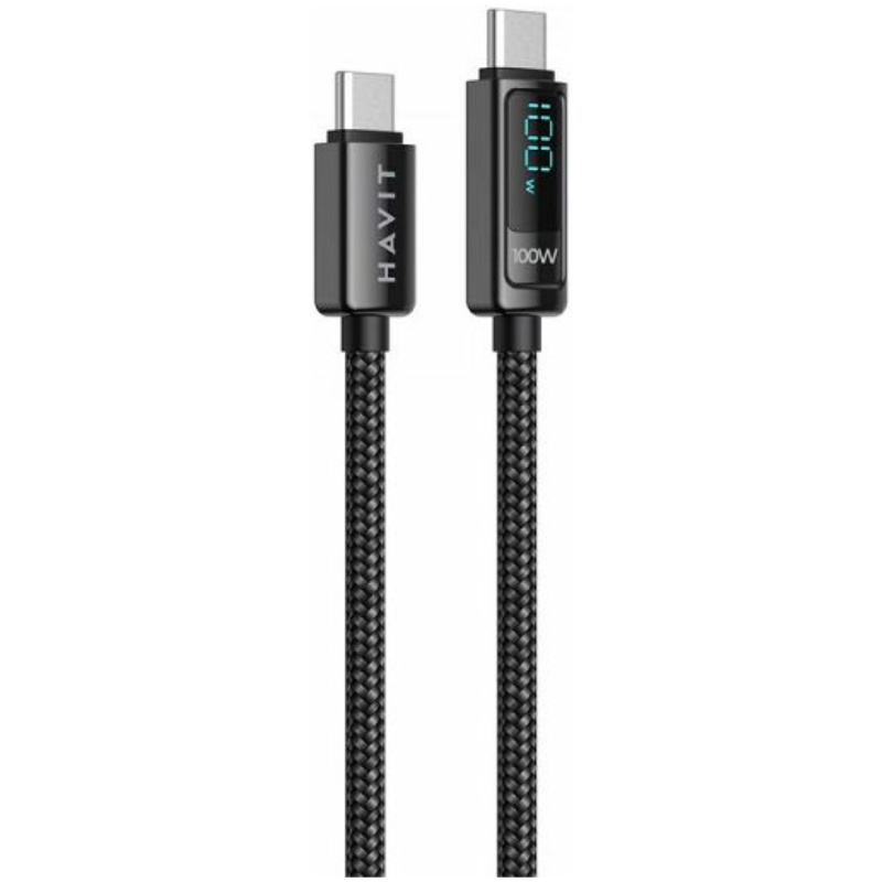 HAVIT kabel za polnjenje USB-C na USB-C z LCD 100W, 2M - Image 3