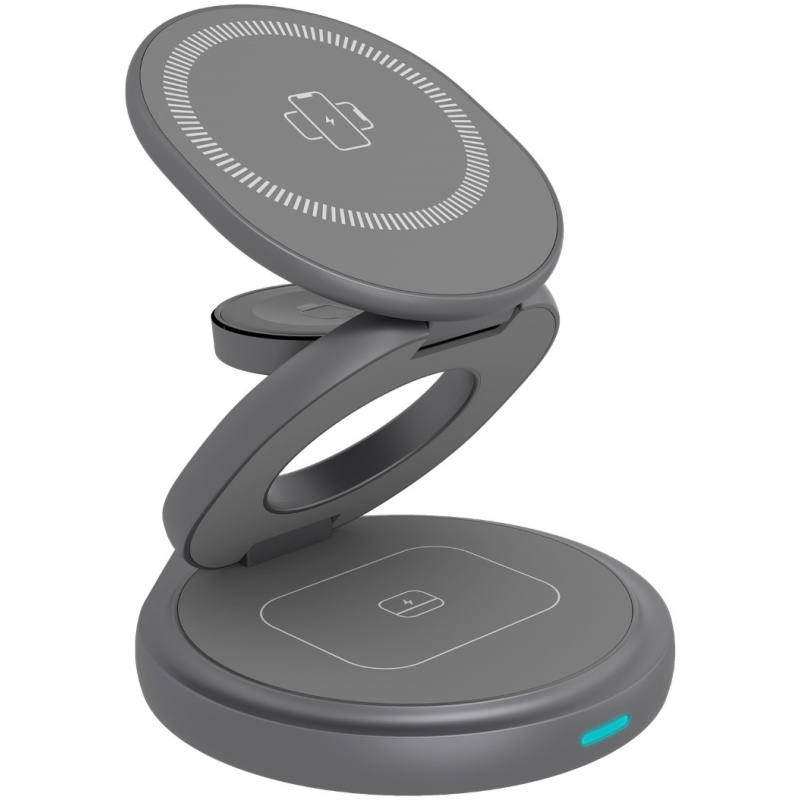 Icybox 3v1 brezžični magnetni polnilnik za telefone in ure - Image 3