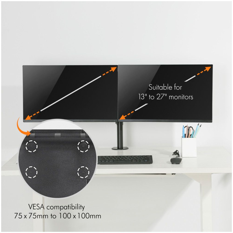 VonHaus dvojni namizni nosilec za dva monitorja (13 - 32'') - Image 4