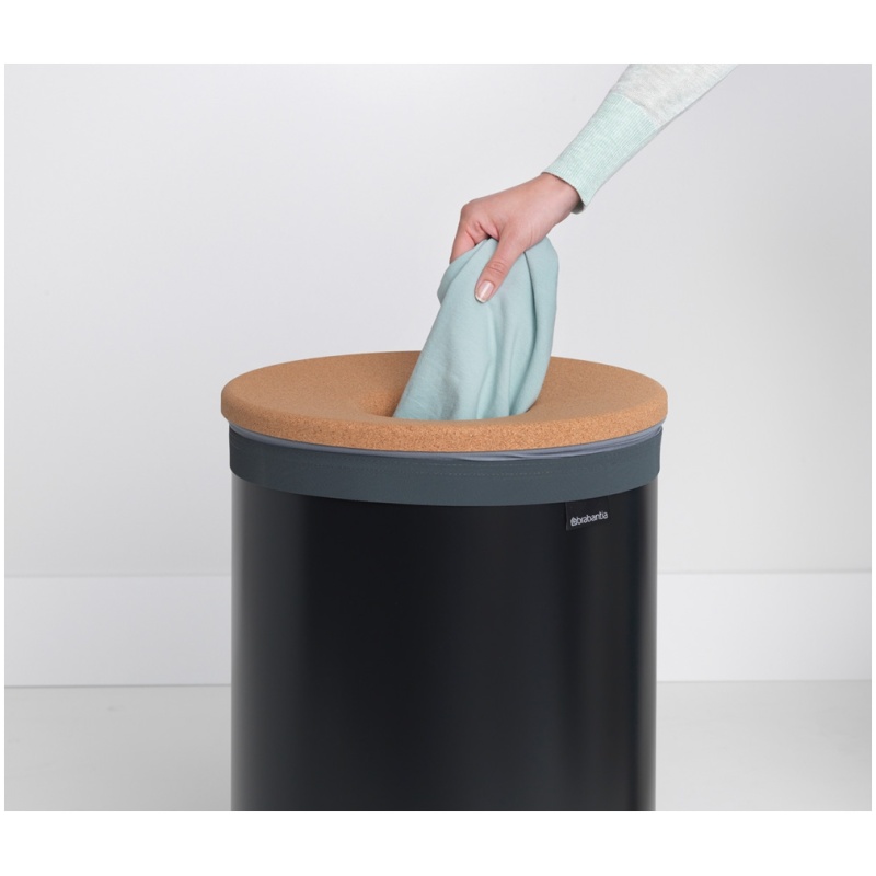 Brabantia koš za perilo 60L okrogel, črn - Image 3