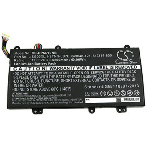 <br><b>Opis:</b><br><ul><li>Nadomestna baterija je izdelana po zasnovi in tehnologiji nemškega proizvajalca VHBW, kar zagotavlja odlično kvaliteto<br></li><li>Najsodobnejša tehnologija omogoča veliko ciklov polnjenja in praznjenja<br></li><li>Li-Polymer celice so prijazne okolju, obenem pa zagotavljajo delovanje brez spominskega učinka<br></li><li>Termično stikalo ščiti baterijske celice pred pregrevanjem, prenapolnitvijo in kratkim stikom<br></li><li>Visoka kapaciteta baterije, podaljšan čas delovanja pri mirovanju naprave, zelo počasno samopraznjenje<br></li><li>100% kompatibilnost z originalno baterijo</li><li>Baterijo polnimo z originalnim ali nadomestnim polnilcem</li><li>Certifikati CE in ROHS</li></ul><br><br><p><b>Originalne oznake:</b></p><ul><li>849048-421</li><li>849314-850</li><li>849049-421</li><li>849314-856</li><li>849315-850</li><li>849315-856</li><li>HSTNN-LB7F</li><li>HSTNN-LB7E</li><li>SG03XL</li><li>SG03041XL</li><li>SG03061XL</li><li>SG03061XL-PR</li><li>SGO3XL</li><li>TPN-I126</li></ul><br><br><p><b>Primerno za:</b></p><div >HP: </div><div><ul><li>Envy M7U, Envy M7-U009DX<br></li><li>Envy M7-U009DX, Envy 17-U294CL, Envy 17-U275CL, Envy 17-U220NR, ENVY 17t-u000 CTO, Envy 17-U292CL, Envy 17-U273CL, Envy 17-U018CA, Envy 17-U193MS, W2K92UA, Envy 17-U175NR, Envy 17-U108CA, W2K93UA, Envy 17-U296CL, W2K86UA, W7D93UA, Envy M7-U011DX, W2K91UA, Envy 17-U000, W2K89UA, Envy 17-U153NR, Envy M7-U010DX, Envy M7-U105DX, M7-U000, Envy 17-U110NR, Envy 17-U163CL, Envy 17-U177CL, W2K88UA, Envy M7-U109DX, ENVY 17T-U000, Envy 17-U011NR, Envy 17t-u000, Envy M7U, Envy 17t-u000 CTO</li><li>Envy 17T-U100 CTO, Envy 17-U110NR, Envy 17-U011NR, Envy 17-U220NR, Envy 17-U175NR, Envy 17-U275CL, Envy M7-U009DX, Envy 17-U296CL, Envy 17T-U000 CTO, Envy 17-U108CA, Envy 17-U018CA, Envy 17-U177CL, Envy 17-U163CL, Envy 17-U193MS, Envy 17-U292CL, Envy 17-U294CL, Envy 17T-U200 CTO, Envy M7-U109DX, Envy 17-U153NR, Envy 17-U273CL<br></li></ul><br></div><br><b>Lastnosti:</b><ul><li>Proizvajalec: VHBW</li><li>Barva: črna</li><li>Vrsta: Li-Polymer</li><li>Napetost: 11,55 V</li><li>Kapaciteta: 5.200 mAh (60,06 Wh)</li></ul><br>