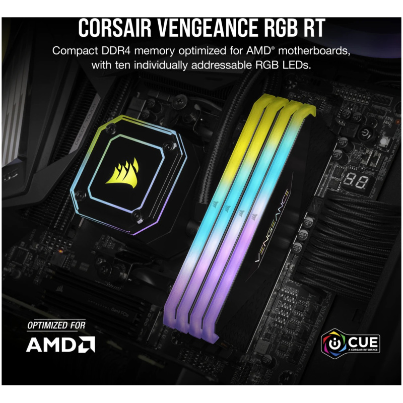 Corsair VENGEANCE RGB RT 32GB (2 x 16GB) DDR4 DRAM 3600MHz PC4-28800 CL16, 1.2V/1.35V - Image 4