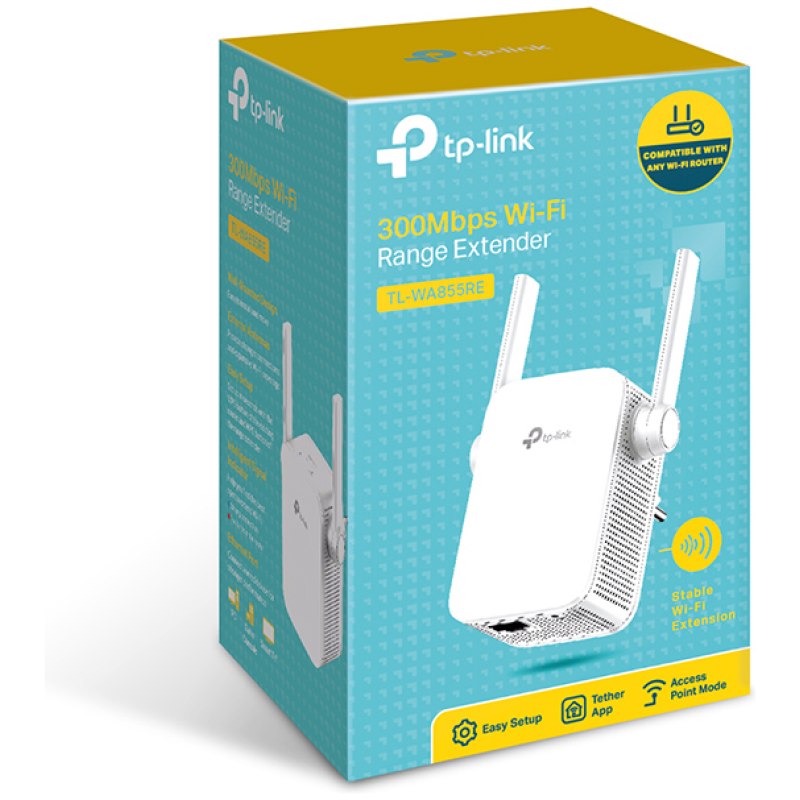 TP-LINK WA855RE 300Mbps Wi-Fi Range Extender + 1xRJ45 Ethernet - Image 3