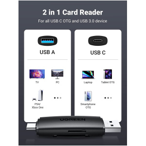 Ugreen USB 3.0 + USB-C OTG čitalec kartic - Image 3