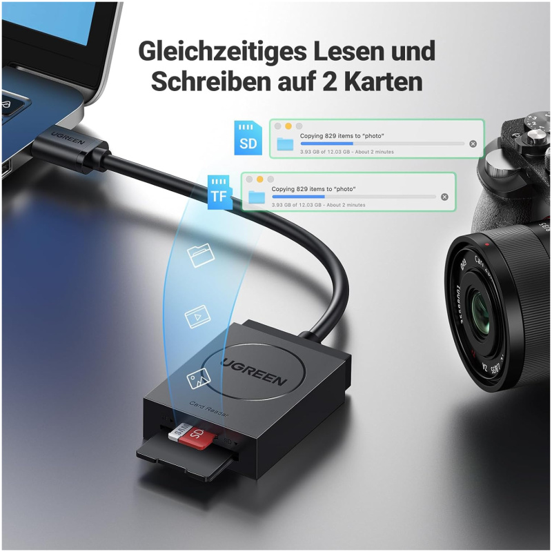 Ugreen USB 3.0 SD TF čitalec kartic - Image 3