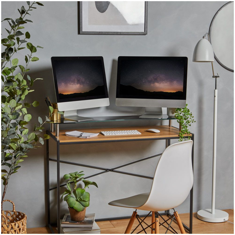 Vonhaus steklen podstavek za monitor XL črn - Image 2