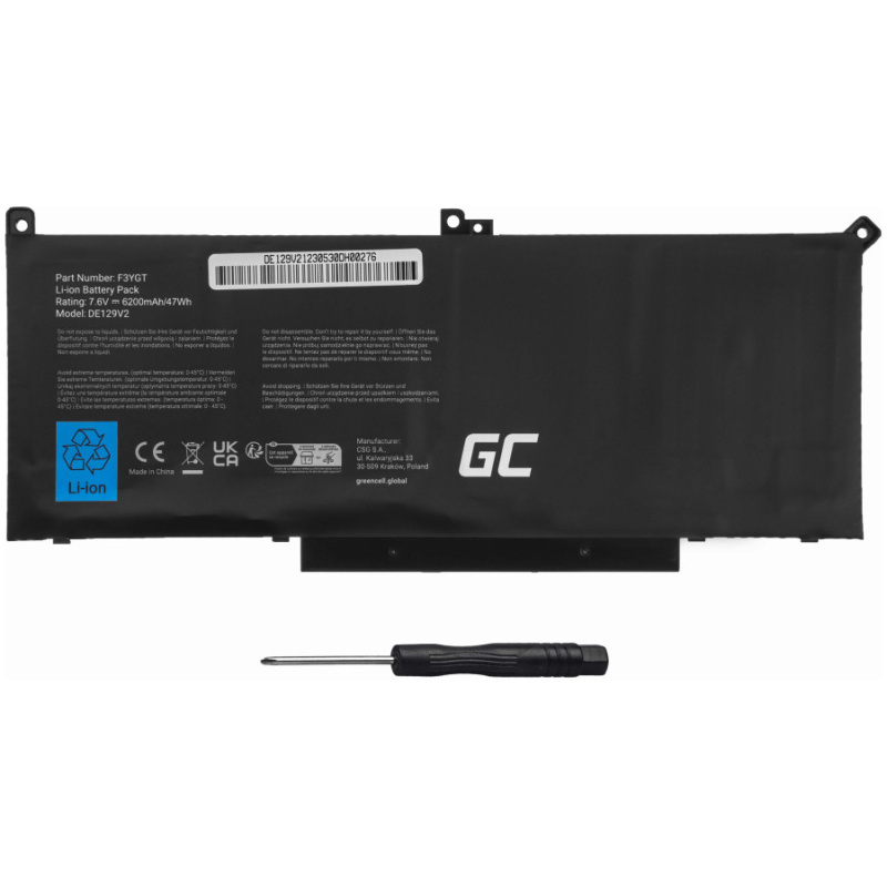 Baterija za Dell Latitude 7280 / 7290 / 7380 / 7390, 7.4 V, 7200 mAh - Image 3