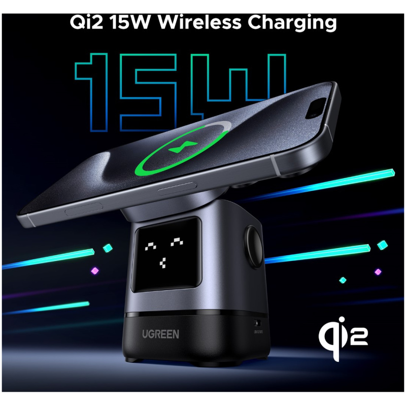 Ugreen Uno 2-in-1 magnetni brezžični polnilnik 15W - Image 3