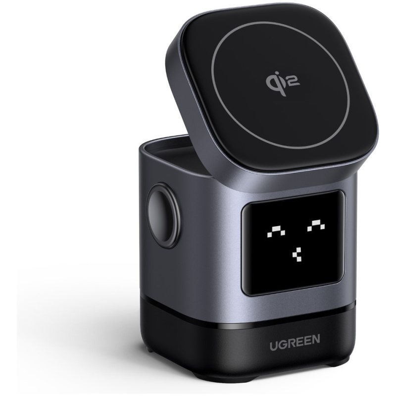 Ugreen Uno 2-in-1 magnetni brezžični polnilnik 15W