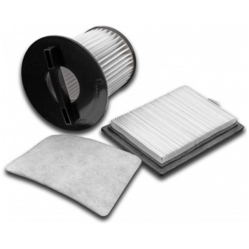 Komplet nadomestnih filtrov za robotske sesalnike Dirt Devil.Vsebina kompleta:1 x lamelni filter (višina 9,3 cm, premer zgoraj 9,3 cm, premer spodaj 6,9 cm, premer odprtine 3,5 cm)1 x predmotorni filter (11,1 cm x 8,5 cm x 1,9 cm)1 x zamotorni filter (9,7 cm x 7,5 cm x 0,4 cm)Originalne oznake:2725001Primerno za:Dirt Devil: Centrino X3.1, Power Cyclone, Popster, M2012, M2012-3, M2012-4, M2725, M2725-0, M2725-1, M2725-2, M2725-3, M2725-4, M2725-5, M2725-6, M2725-7, M2725-8, M2725-9Lastnosti:Proizvajalec: VHBWBarva: bela/črna