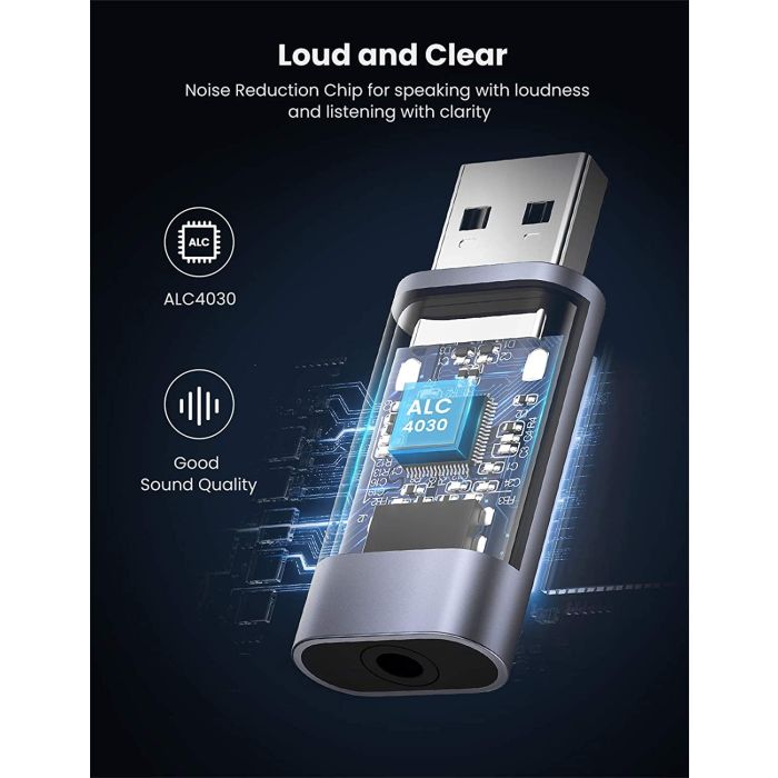 UGREEN USB zunanja zvočna kartica iz USB na 3.5mm avdio - box - slika 2