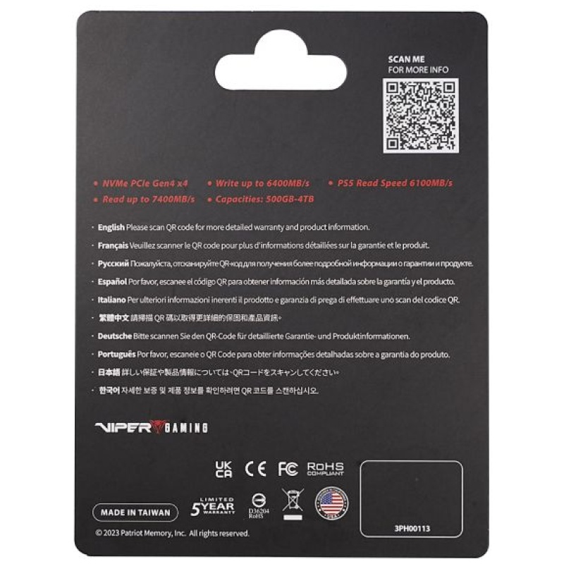 Patriot Viper VP4300 Lite 4TB M.2 NVMe PCIe Gen4 x4 - Image 3