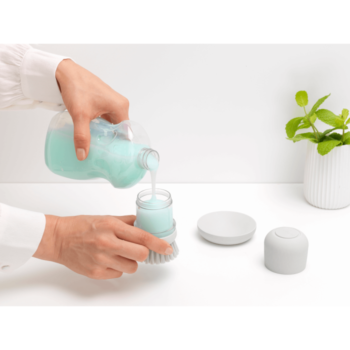 Brabantia krtača za posodo z dozirnikom mila, svetlo siva - slika 3