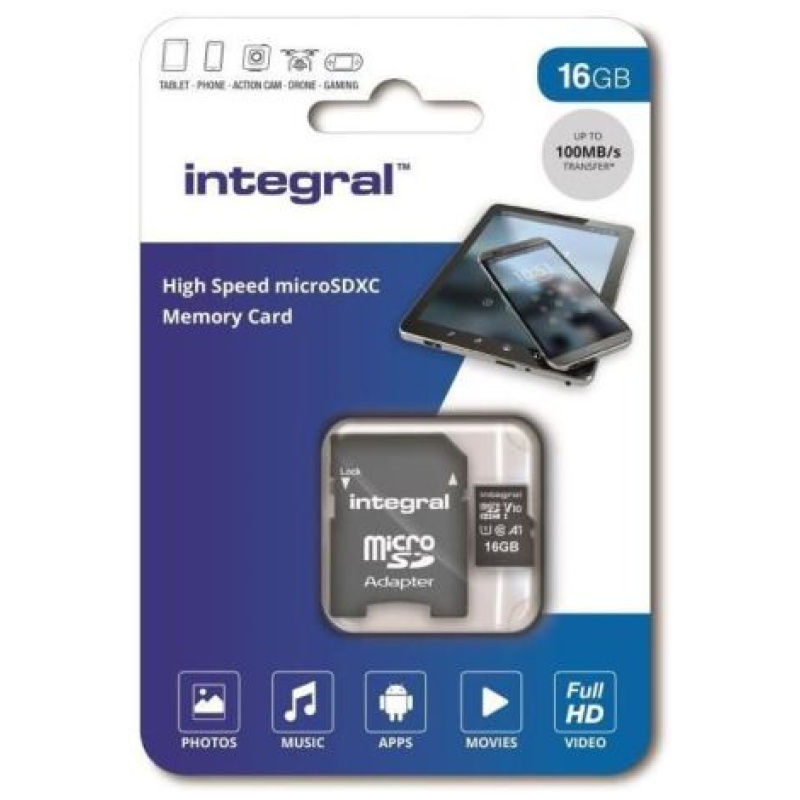 Integral 64GB High Speed microSDHC/XC V10 UHS-I U1+adapter - Image 2