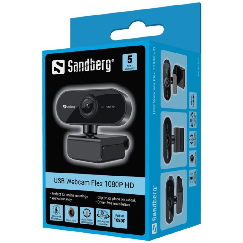 Sandberg USB spletna kamera Flex 1080P HD - Image 3