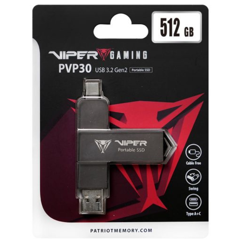 Patriot Viper PVP30 512GB Duo Compact zunanji prenosni SSD disk - Image 3