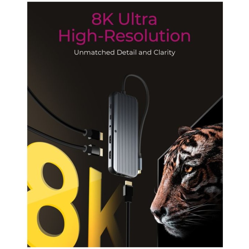 Icybox IB-DK4060-CPD priključna postaja s trojnim video izhodom