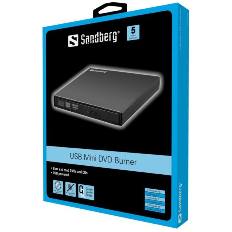 Sandberg USB Mini DVD slim zunanji zapisovalnik - Image 2
