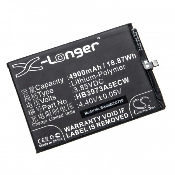 Opis:Nadomestna baterija je izdelana po zasnovi in tehnologiji nemškega proizvajalca VHBW, kar zagotavlja odlično kvalitetoNajsodobnejša tehnologija omogoča veliko ciklov polnjenja in praznjenjaLi-Polymer celice so prijazne okolju, obenem pa zagotavljajo delovanje brez spominskega učinkaTermično stikalo ščiti baterijske celice pred pregrevanjem, prenapolnitvijo in kratkim stikomVisoka kapaciteta baterije, podaljšan čas delovanja pri mirovanju naprave, zelo počasno samopraznjenje100% kompatibilnost z originalno baterijoBaterijo polnimo z originalnim ali nadomestnim polnilcemCertifikati CE in ROHSOriginalne oznake:HB3973A5ECWPrimerno za:Huawei:Honor Note 10, Mate 20X, RVL-AL09, EVR-AL00, EVR-L29, RVL-AL09Lastnosti:Proizvajalec: VHBWVrsta: Li-PolymerNapetost: 3,85 VKapaciteta: 4.900 mAh (18,87 Wh)