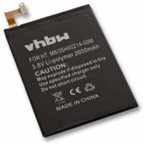 <b>Opis:</b><br><ul><li>Nadomestna baterija je izdelana po zasnovi in tehnologiji nemškega proizvajalca VHBW, kar zagotavlja odlično kvaliteto<br></li><li>Najsodobnejša tehnologija omogoča veliko ciklov polnjenja in praznjenja<br></li><li>Li-Polymer celice so prijazne okolju, obenem pa zagotavljajo delovanje brez spominskega učinka<br></li><li>Termično stikalo ščiti baterijske celice pred pregrevanjem, prenapolnitvijo in kratkim stikom<br></li><li>Visoka kapaciteta baterije, podaljšan čas delovanja pri mirovanju naprave, zelo počasno samopraznjenje<br></li><li>100% kompatibilnost z originalno baterijo</li><li>Baterijo polnimo z originalnim ali nadomestnim polnilcem</li><li>Certifikati CE in ROHS</li></ul><br><br><p><b>Originalne oznake:</b></p><ul><li>35H00214-00M</li><li>35H00214-01M</li><li>B0P6B100</li><li>BOP6B100</li></ul><br><p><b>Primerno za:</b></p><ul></ul><br>HTC:<br><ul><li>0PAJ5, 0PAJ500, E8, M8, M8 Ace, M8 EYE, M8D, M8SD, M8ST, M8SW, M8T, M8W, M8x, One E8, One M8, One M8d, One M8E, One M8E Eye, One M8Et Eye, One M8Et Eye 4G, One M8Ew Eye, One M8Ew Eye Dual SIM, One M8St, One M8t, One M8w, One Max, One Vogue Edition, One W8<br></li></ul><br><b>Lastnosti:</b><ul><li>Proizvajalec: VHBW</li><li>Vrsta: Li-Polymer</li><li>Napetost: 3,8 V</li><li>Kapaciteta: 2.600 mAh (9,88 Wh)</li></ul><br>