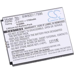 <b>Opis:</b><br><ul><li>Nadomestna baterija je izdelana po zasnovi in tehnologiji nemškega proizvajalca VHBW, kar zagotavlja odlično kvaliteto<br></li><li>Najsodobnejša tehnologija omogoča veliko ciklov polnjenja in praznjenja<br></li><li>Li-Ion celice so prijazne okolju, obenem pa zagotavljajo delovanje brez spominskega učinka<br></li><li>Termično stikalo ščiti baterijske celice pred pregrevanjem, prenapolnitvijo in kratkim stikom<br></li><li>Visoka kapaciteta baterije, podaljšan čas delovanja pri mirovanju naprave, zelo počasno samopraznjenje<br></li><li>100% kompatibilnost z originalno baterijo</li><li>Baterijo polnimo z originalnim ali nadomestnim polnilcem</li><li>Certifikati CE in ROHS</li></ul><br><br><p><b>Originalne oznake:</b></p><ul><li>P11</li></ul><br><br><p><b>Primerno za:</b></p><p>Cubot:</p><ul><li>P11</li></ul><br><b>Lastnosti:</b><ul><li>Proizvajalec: VHBW</li><li>Vrsta: Li-Ion</li><li>Napetost: 3,8 V</li><li>Kapaciteta: 1.750 mAh (6,65 Wh)</li></ul><br>